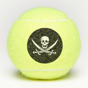 Wit, Piratenvlag Calico Jack, Schedel & Sabel Tennisballen