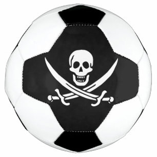 Wit, Piratenvlag Calico Jack, Schedel & Sabel Voetbal