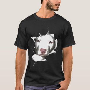 Wit Pitbull-gezicht binnenzijde T-shirt