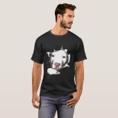 Wit Pitbull-gezicht binnenzijde T-shirt (Voorkant volledig)