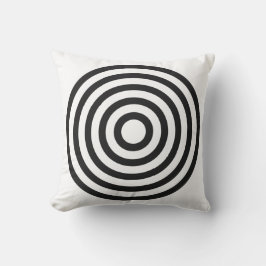 Wit & Pitch Pastel Concentrische Cirkels Ontwerp Kussen