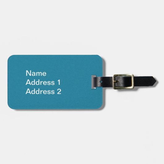 Wit pluizig konijn zittend in  Flowers Blue Bagagelabel (Voorkant horizontaal)