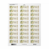  wit plumeria & ivy beige bruiloft label (Full Sheet)