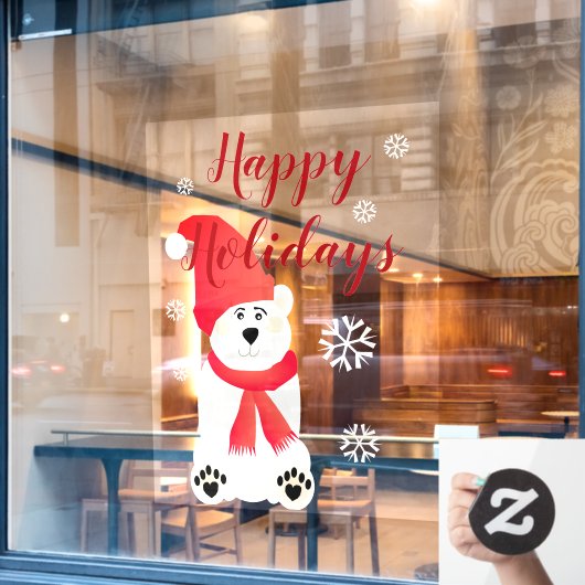 Wit polair Beer voor glasvenstervastklampen Raamsticker (Cafe Raam)