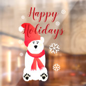 Wit polair Beer voor glasvenstervastklampen Raamsticker (Vel 2)