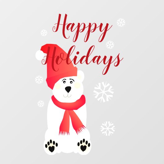 Wit polair Beer voor glasvenstervastklampen Raamsticker (Vel)