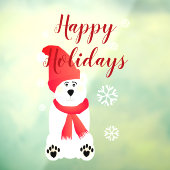 Wit polair Beer voor glasvenstervastklampen Raamsticker (Vel 3)