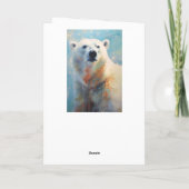 Wit Polar Beer Portret in Koele Tonen Kaart (Achterkant)