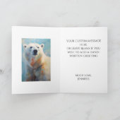 Wit Polar Beer Portret in Koele Tonen Kaart (Binnen)