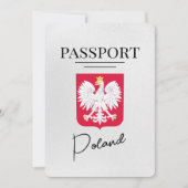 Wit Polen paspoort Bewaar de datum Save The Date (Voorkant)