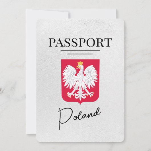 Wit Polen paspoort Bewaar de datum Save The Date (Voorkant)