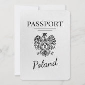 Wit Polen Paspoort bruiloft uitnodiging (Achterkant)