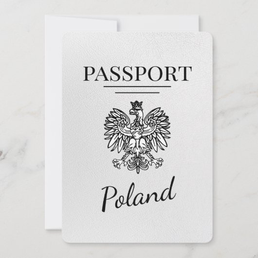 Wit Polen Paspoort bruiloft uitnodiging (Achterkant)