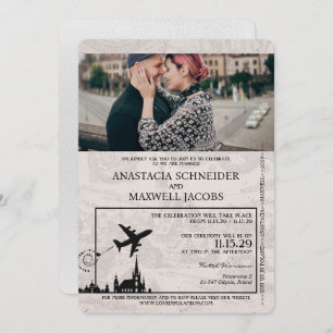 Wit Polen Paspoort bruiloft uitnodiging