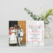 Wit Polen trouwfoto dank u Bedankkaart (Staand voorkant)