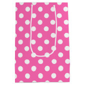  wit polka stippenpatroon medium cadeauzakje (Achterkant)