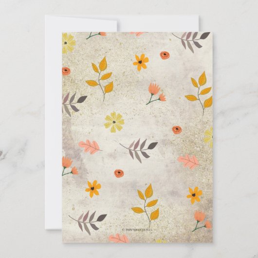 Wit Pompoen Baby shower Nodig met Gouden Glitter u Kaart (Achterkant)