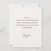 Wit pompoen Baby shower plat Bedankkaart (Achterkant)