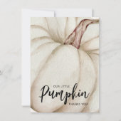 Wit pompoen Baby shower plat Bedankkaart (Voorkant)