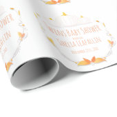 Wit Pompoen Twins Baby shower Wrapping Papier (Rol Hoek)