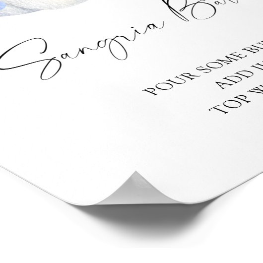 Wit pompoen vrijgezellenfeest - sangria bar poster (Hoek)