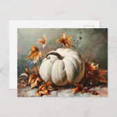 wit pompoenschilderij briefkaart (Voorkant / Achterkant)