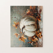 wit pompoenschilderij legpuzzel (Verticaal)