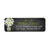 Wit Poppies Jar Chalkboard Wedding Label (Voorkant)