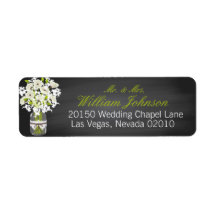 Wit Poppies Jar Chalkboard Wedding Label
