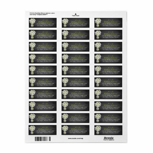 Wit Poppies Jar Chalkboard Wedding Label (Full Sheet)