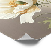 Wit Poppy Flowers Art Print Poster (Hoek)