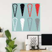 Wit-Poster met zwarte wortel Icons Oranje Poster (Thuiskantoor)