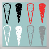 Wit-Poster met zwarte wortel Icons Oranje Poster (Voorkant)