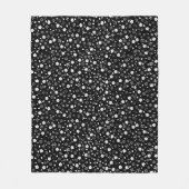Wit Posy ontwerp op zwart Fleece Deken (Voorkant)