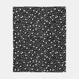 Wit Posy ontwerp op zwart Fleece Deken