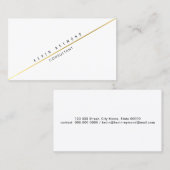Wit pro visitekaartje met diagonale gouden lijn (Voorkant / Achterkant)