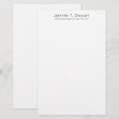 Wit Professioneel Elegant Eenvoudig Briefpapier (Voorkant / Achterkant)