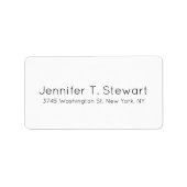 Wit Professioneel Elegant Eenvoudig Etiket (Voorkant)