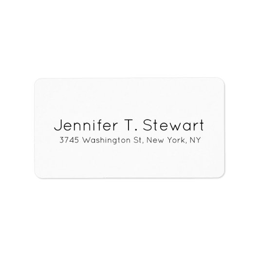 Wit Professioneel Elegant Eenvoudig Etiket (Voorkant)