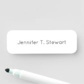 Wit Professioneel Elegant Eenvoudig Naamplaatje (In situ)