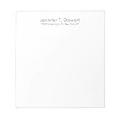 Wit Professioneel Elegant Eenvoudig Notitieblok (Voorkant)