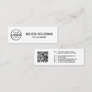 Wit Professioneel Logo QR Code Mini Visitekaartje