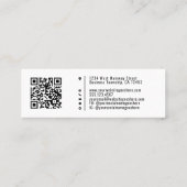 Wit Professioneel Logo QR Code Mini Visitekaartje (Achterkant)