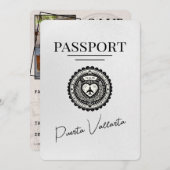 Wit Puerta Vallarta paspoort Bewaar de datum Save The Date (Voorkant / Achterkant)