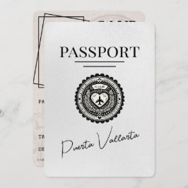 Wit Puerta Vallarta paspoort Bewaar de datum Save The Date