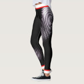 Wit puntpatroon met Naam op ZWART Leggings (Links)