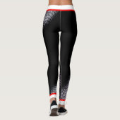 Wit puntpatroon met Naam op ZWART Leggings (Achterkant)