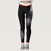 Wit puntpatroon met Naam op ZWART Leggings (Voorkant)