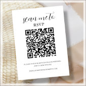 Wit | QR-code | Bruiloft RSVP Behuizing Kaart