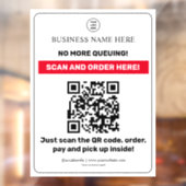 Wit | QR Code Menuscanning Bestel Afhaal Ruit Raamsticker (Vel 2)